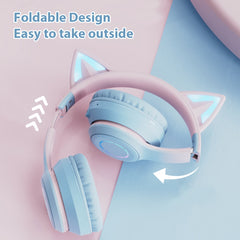 BT029C RGB Dual Modes Cat Ear Wireless Bluetooth Headphone