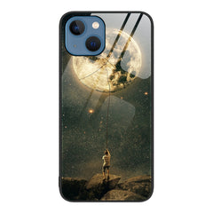 Colorful Painted Glass Phone Case, For iPhone 14 Plus