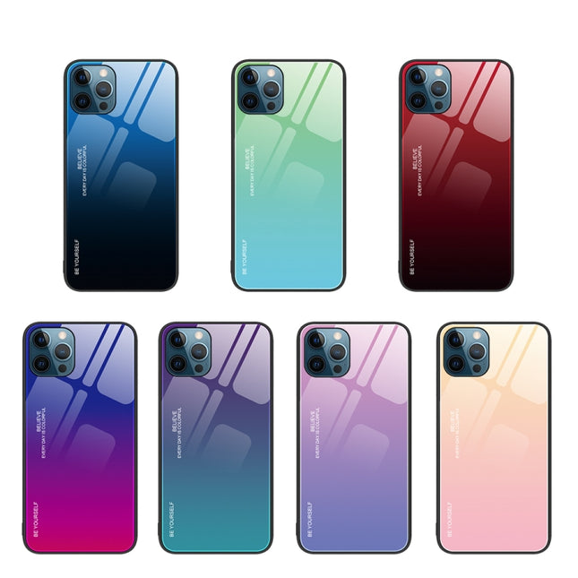 Gradient Color Glass Case, For iPhone 12 Pro Max, For iPhone 12, For iPhone 13 Pro Max