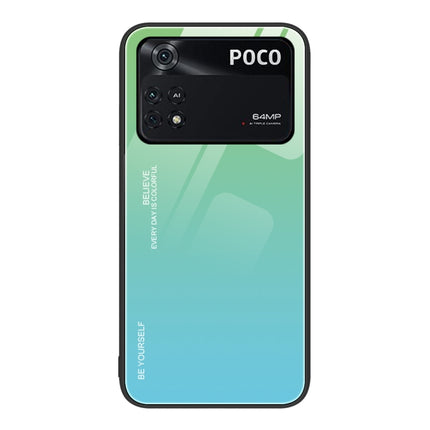 Gradient Color Glass Case, For Xiaomi Poco M4 Pro 4G