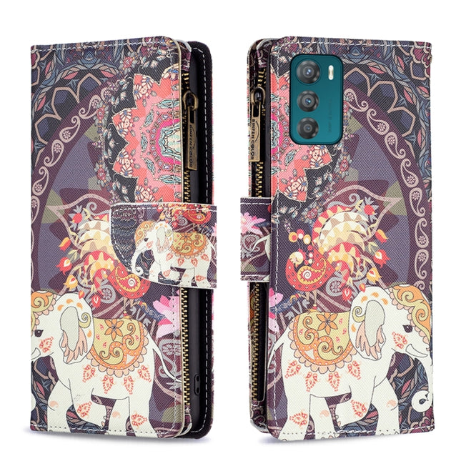 Colored Drawing Pattern Zipper Leather Phone Case, For Motorola Moto G42 4G, For Motorola Moto G62, For Nothing Phone 1
