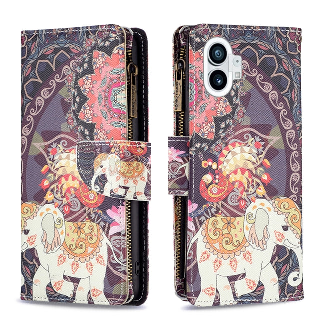 Colored Drawing Pattern Zipper Leather Phone Case, For Motorola Moto G42 4G, For Motorola Moto G62, For Nothing Phone 1