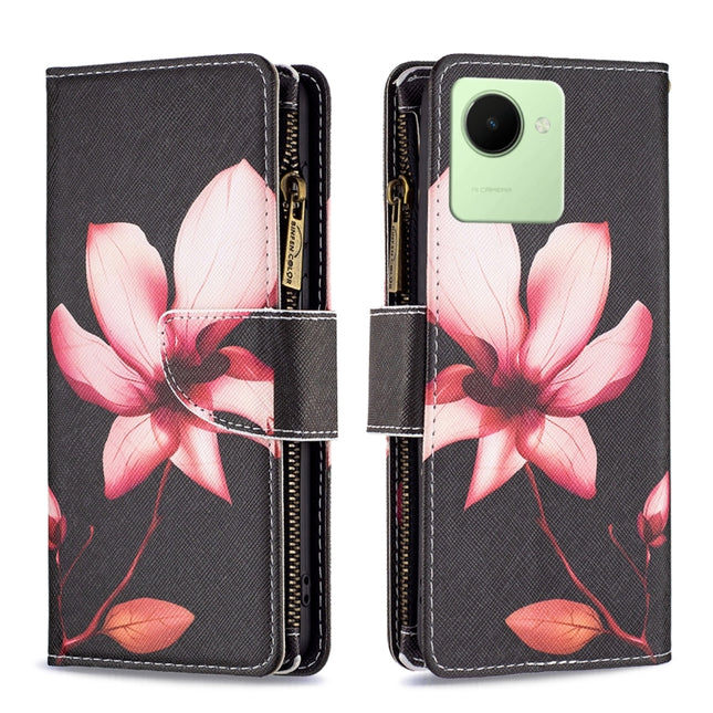 Colored Drawing Pattern Zipper Leather Phone Case, For OPPO A57 4G, For Realme C30