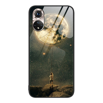 Colorful Painted Glass Phone Case, For Honor 50
