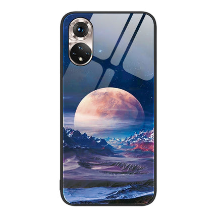 Colorful Painted Glass Phone Case, For Honor 50