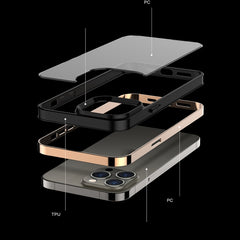 3 in 1 Electroplated Frame Phantom Phone Case, For iPhone 13 mini, For iPhone 13, For iPhone 13 Pro, For iPhone 13 Pro Max