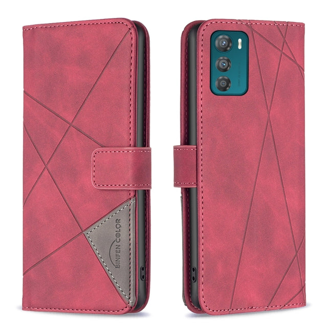 Magnetic Buckle Rhombus Texture Leather Phone Case, For Motorola Moto G42 4G, For Motorola Moto G62, For Nothing Phone 1, For OPPO A57 4G