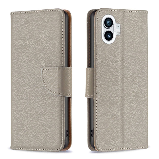 Litchi Texture Pure Color Leather Phone Case, For Nothing Phone 1