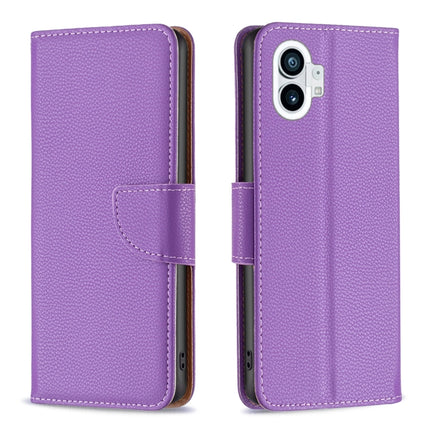 Litchi Texture Pure Color Leather Phone Case, For Nothing Phone 1