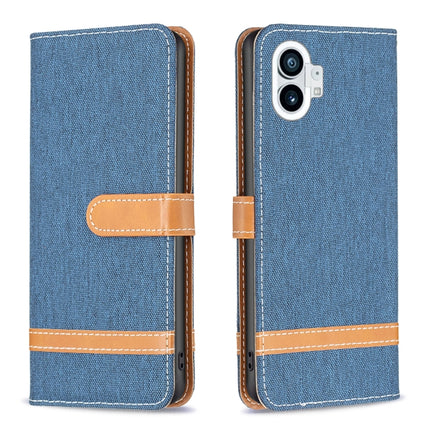 Color Matching Denim Texture Leather Phone Case, For Nothing Phone 1