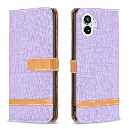 Color Matching Denim Texture Leather Phone Case, For Nothing Phone 1