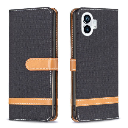 Color Matching Denim Texture Leather Phone Case, For Nothing Phone 1
