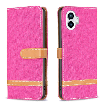 Color Matching Denim Texture Leather Phone Case, For Nothing Phone 1