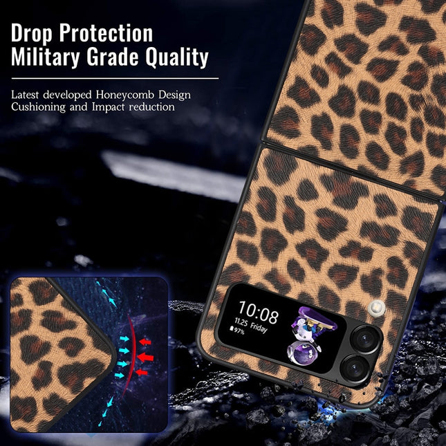 Leather Shockproof Protective Phone Case, For Samsung Galaxy Z Flip3 5G, For Samsung Galaxy Z Flip4