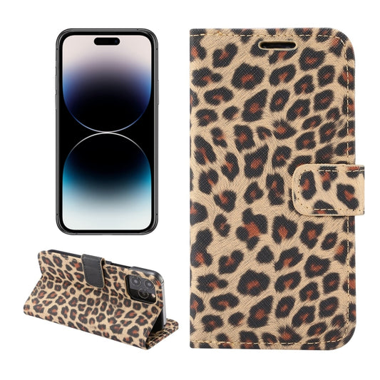 Leopard Pattern Horizontal Flip Leather Phone Case, For iPhone 14 Pro Max, For iPhone 14 Pro, For iPhone 14 Plus, For iPhone 14