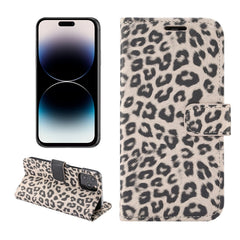 Leopard Pattern Horizontal Flip Leather Phone Case, For iPhone 14 Pro Max, For iPhone 14 Pro, For iPhone 14 Plus, For iPhone 14