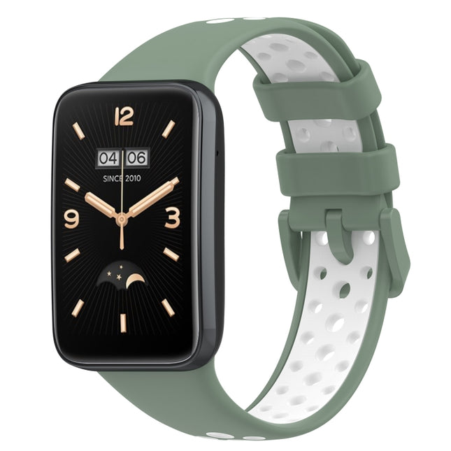 For Xiaomi Mi Band 7 Pro Two-Color Breathable Silicone Watch Band