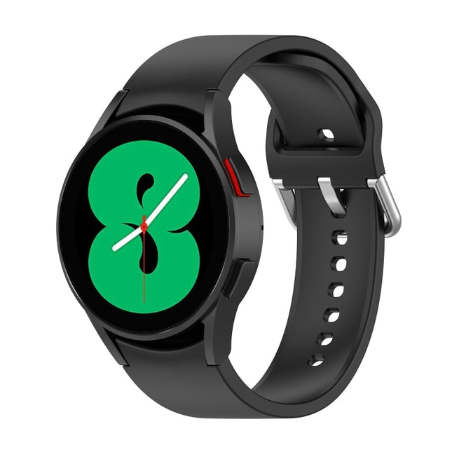 Official Silicone Silver Round Buckle Watch Band, For Samsung Galaxy Watch 5 40mm, For Samsung Galaxy Watch 5 44mm, For Samsung Galaxy Watch 5 Pro 45mm