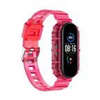 For Xiaomi Mi Band 5/6/7 / Transparent Rose Red