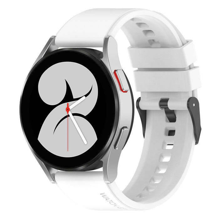 20mm Black Buckle Step Silicone Watch Band, For Samsung Galaxy Watch 5 Pro 45mm