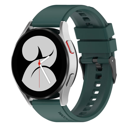 20mm Black Buckle Step Silicone Watch Band, For Samsung Galaxy Watch 5 Pro 45mm