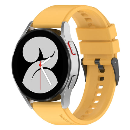 20mm Black Buckle Step Silicone Watch Band, For Samsung Galaxy Watch 5 Pro 45mm