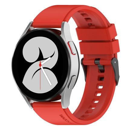 20mm Black Buckle Step Silicone Watch Band, For Samsung Galaxy Watch 5 Pro 45mm