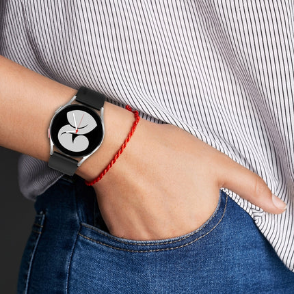 20mm Black Buckle Step Silicone Watch Band, For Samsung Galaxy Watch 5 Pro 45mm