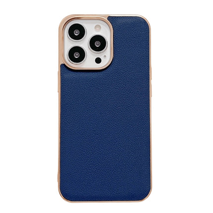 Genuine Leather Luolai Series Nano Electroplating Phone Case, For iPhone 13 Pro Max