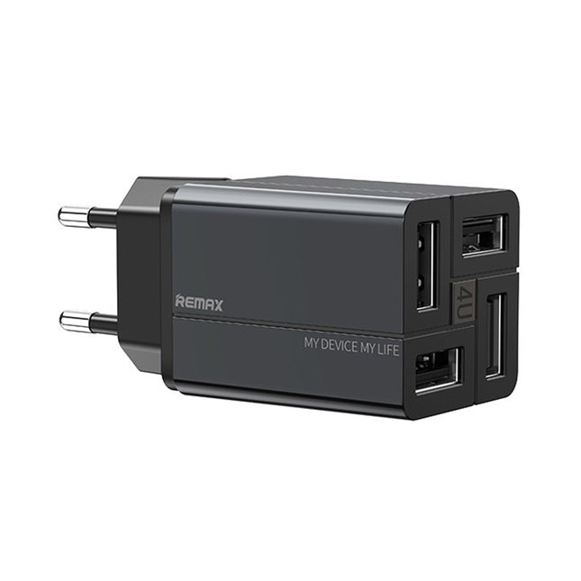 REMAX RP-U43 3.4A 4 USB Port Fast Charger, EU Plug, UK Plug
