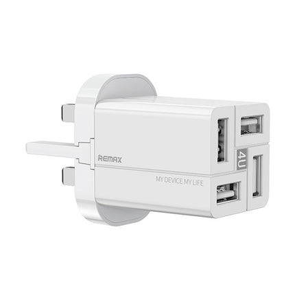 REMAX RP-U43 3.4A 4 USB Port Fast Charger, EU Plug, UK Plug