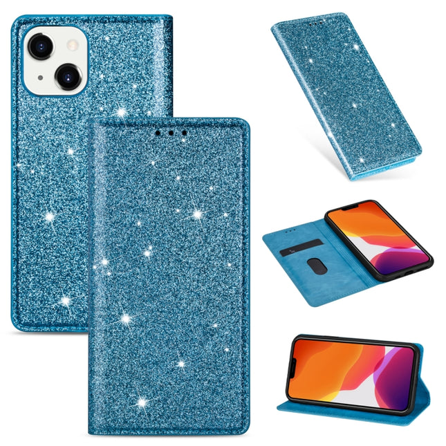Ultrathin Glitter Magnetic Horizontal Flip Leather Case with Holder & Card Slots, For iPhone 14, For iPhone 14 Max, For iPhone 14 Pro, For iPhone 14 Pro Max