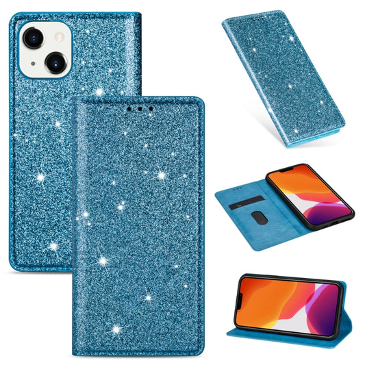 Ultrathin Glitter Magnetic Horizontal Flip Leather Case with Holder & Card Slots, For iPhone 14, For iPhone 14 Max, For iPhone 14 Pro, For iPhone 14 Pro Max