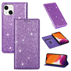 Ultrathin Glitter Magnetic Horizontal Flip Leather Case with Holder & Card Slots, For iPhone 14, For iPhone 14 Max, For iPhone 14 Pro, For iPhone 14 Pro Max