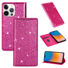 Ultrathin Glitter Magnetic Horizontal Flip Leather Case with Holder & Card Slots, For iPhone 14, For iPhone 14 Max, For iPhone 14 Pro, For iPhone 14 Pro Max