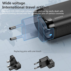 REMAX RP-U55 Territory Series 65W USB+Dual USB-C / Type-C Interface Fast Charger, EU Plug, UK Plug, CN Plug