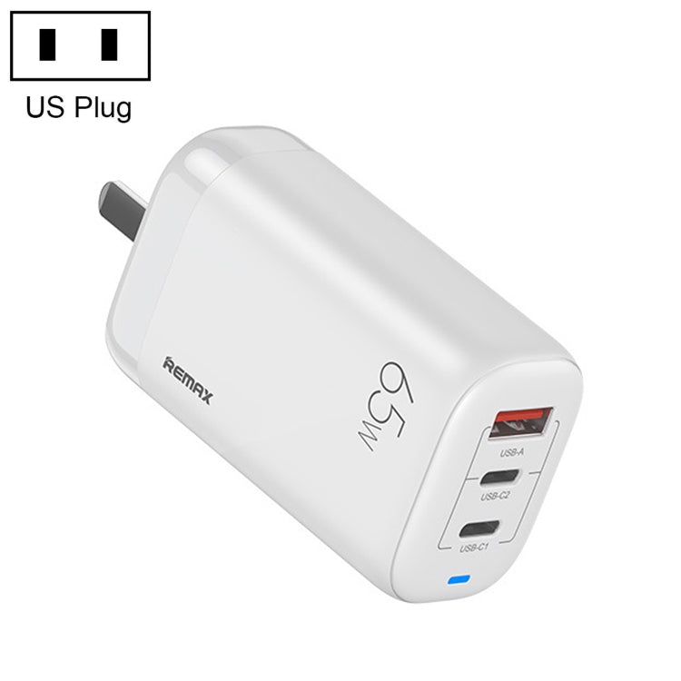 Cargador rápido con interfaz USB + USB-C/Tipo-C dual REMAX RP-U55 Territory Series de 65 W, especificación: enchufe de EE. UU., enchufe de EE. UU.