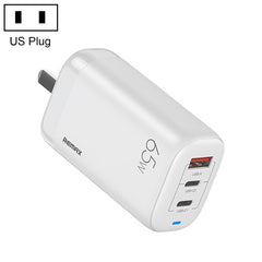 Cargador rápido con interfaz USB + USB-C/Tipo-C dual REMAX RP-U55 Territory Series de 65 W, especificación: enchufe de EE. UU., enchufe de EE. UU.