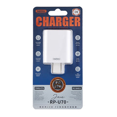 REMAX RP-U70 Jane Series 20W USB-C/Type-C PD Fast Charger, CN Plug, EU Plug, UK Plug, US Plug