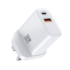 REMAX RP-U82 30W USB+USB-C/Type-C Dual Interface Fast Charger, CN Plug, EU Plug, UK Plug, US Plug