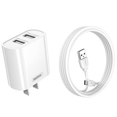 REMAX RP-U35 Jane Series 2.1A Dual USB Port Fast Charger Set, 8 Pin, Micro USB, USB-C/Type-C