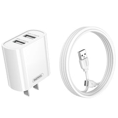 REMAX RP-U35 Jane Series 2.1A Dual USB Port Fast Charger Set, 8 Pin, Micro USB, USB-C/Type-C