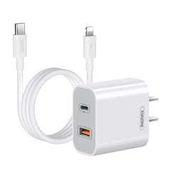 REMAX RP-U68 20W USB+USB-C/Type-C Dual Interface Fast Charger Set, CN Plug, EU Plug, UK Plug, US Plug