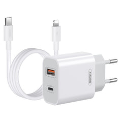 REMAX RP-U68 20W USB+USB-C/Type-C Dual Interface Fast Charger Set, CN Plug, EU Plug, UK Plug, US Plug