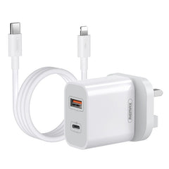 REMAX RP-U68 20W USB+USB-C/Type-C Dual Interface Fast Charger Set, CN Plug, EU Plug, UK Plug, US Plug