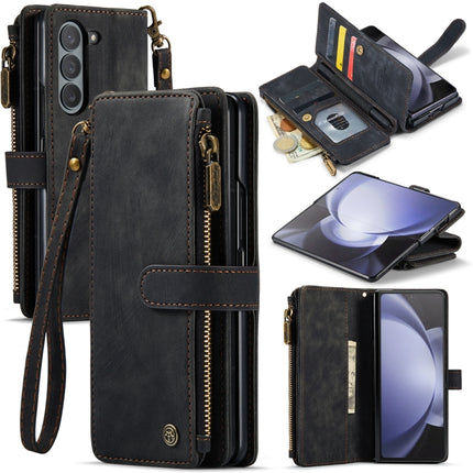 CaseMe C30 Multifunctional Card Slots Zipper Phone Leather Phone Case, For Samsung Galaxy Z Fold6 5G, For Samsung Galaxy Z Fold5, For Samsung Galaxy Z Fold4 5G