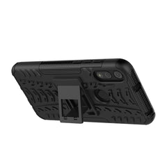 Funda protectora de TPU+PC a prueba de golpes con textura de neumático y soporte, para Motorola Moto E (2020), para Sony Xperia 1 II, para Huawei P40 Lite, para Huawei Y7P