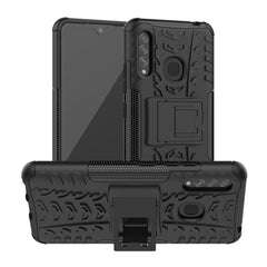 Tire Texture Shockproof TPU+PC Protective Case with Holder, For Huawei Honor Play 3, For LG V60 ThinQ, For Nokia 2.3, For Galaxy A70e