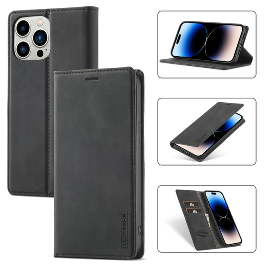 LC.IMEEKE Strong Magnetic Leather Phone Case with Holder & Card Slots & Wallet, For iPhone 14 Pro Max, For iPhone 14 Pro, For iPhone 14 Plus, For iPhone 14