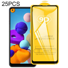 25 PCS 9D Vollkleber Vollbild-Hartglasfolie, für iPhone 6 &amp; iPhone 6s, für iPhone 6 Plus &amp; iPhone 6s Plus, für iPhone 8 &amp; 7, für iPhone 8 Plus &amp; 7 Plus, für Galaxy A01, für Galaxy A11, für Galaxy A21, für Galaxy A31, für Galaxy A41